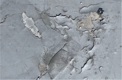 防水シートが切れている